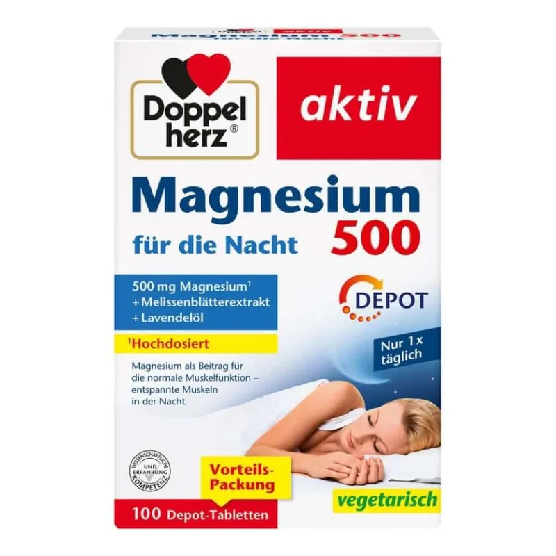 Double Heart Magneziu 500 DEPOT de noapte 100 St — preț și oferte