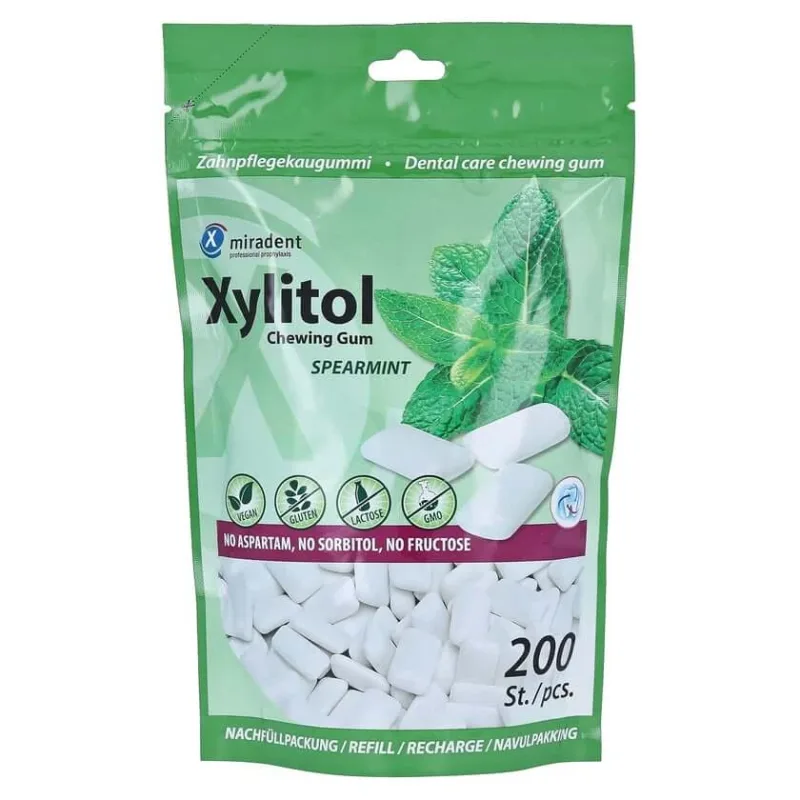 Miradent Xylitol gumă de mestecat, mentă 200 St — preț și oferte