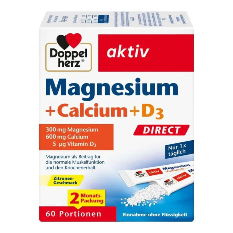 Double Heart Magneziu + Calciu + D3 DIRECT 60 Capsule — preț și oferte