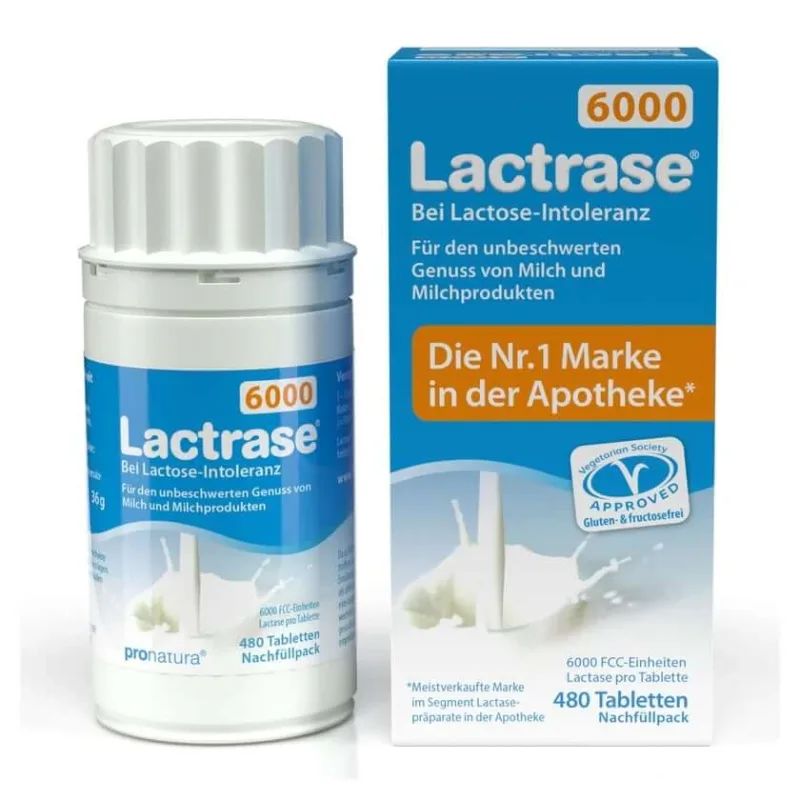 Lactrase 6.000 Tablete de lactază FCC în pachet de reumplere 480 buc. — preț și oferte