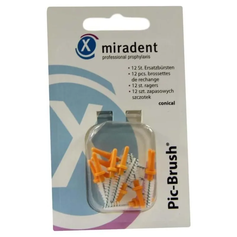 Perii interdentare Miradent Pic-Brush perii de schimb conice portocalii 12 buc. — preț și oferte