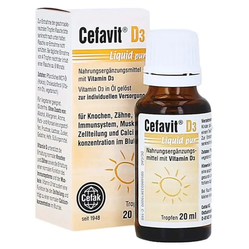 Cefavit D3 Lichid picături pure pentru uz oral 20 ml — preț și oferte