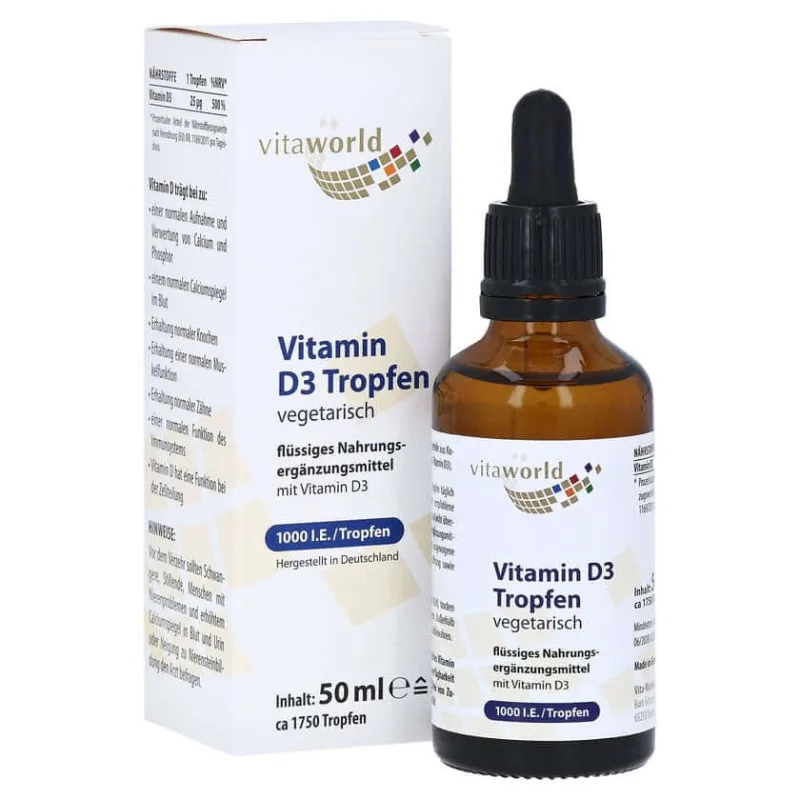 Vitamina D3 1000 U.I. pe zi picături 50 ml — preț și oferte