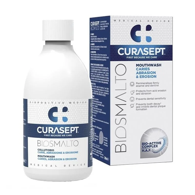 Apa de gura Biosmalto Carie Abrasione, Curasept | 300 ml CURAPROX — preț și oferte