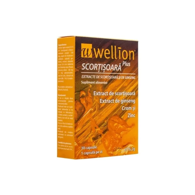 Extract de scortisoara si de ginseng Wellion, 30 capsule, Med Trust — preț și oferte