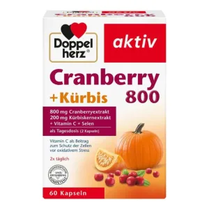 Double Heart Active Cranberry + Dovleac + Vitamina C + Suflete 60 Capsule