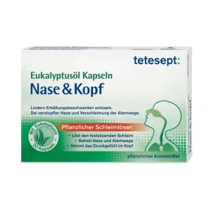 Tetesept Eucalyptus Oil Capsules Nose & Head 20 Capsule