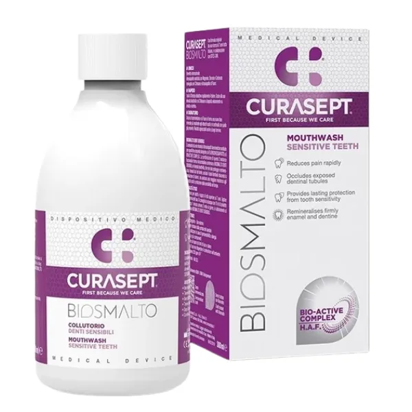 Apa de gura senzitive Biosmalto, Curasept | 300 ml CURAPROX — preț și oferte