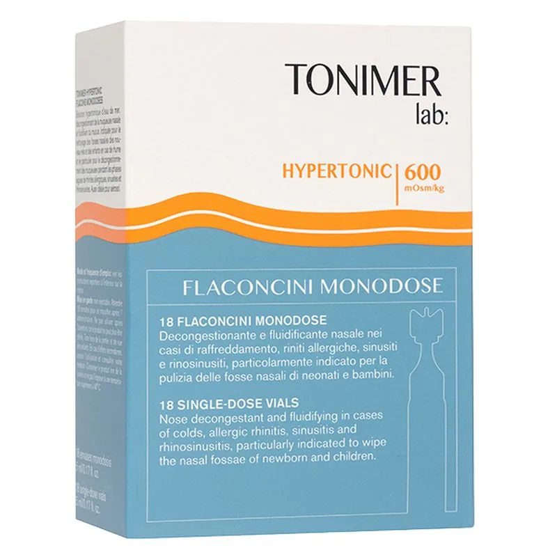 Apa de mare, Hypertonic 600 mOsm/Kg, Tonimer | 18 flacoane x 5 ml — preț și oferte