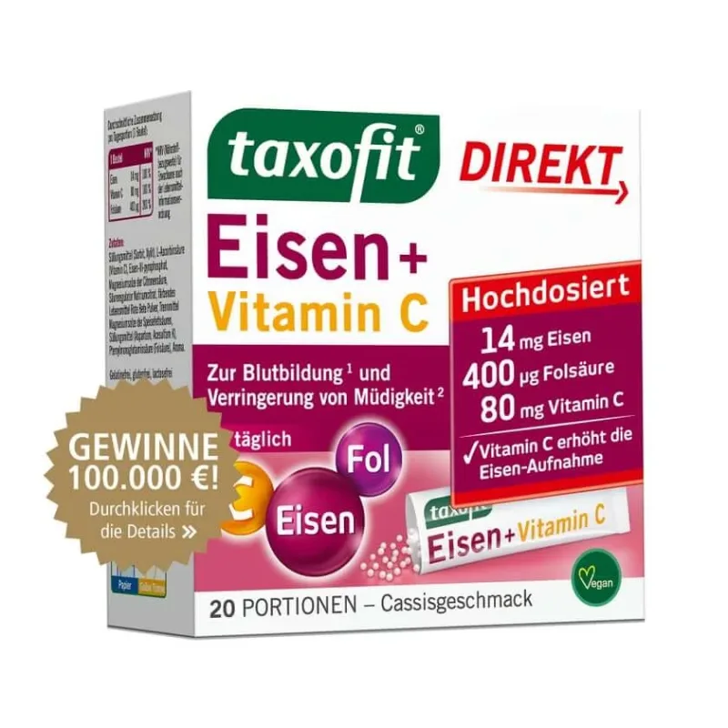 Taxofit Fier+vitamina C Direct Granule 20 Capsule — preț și oferte