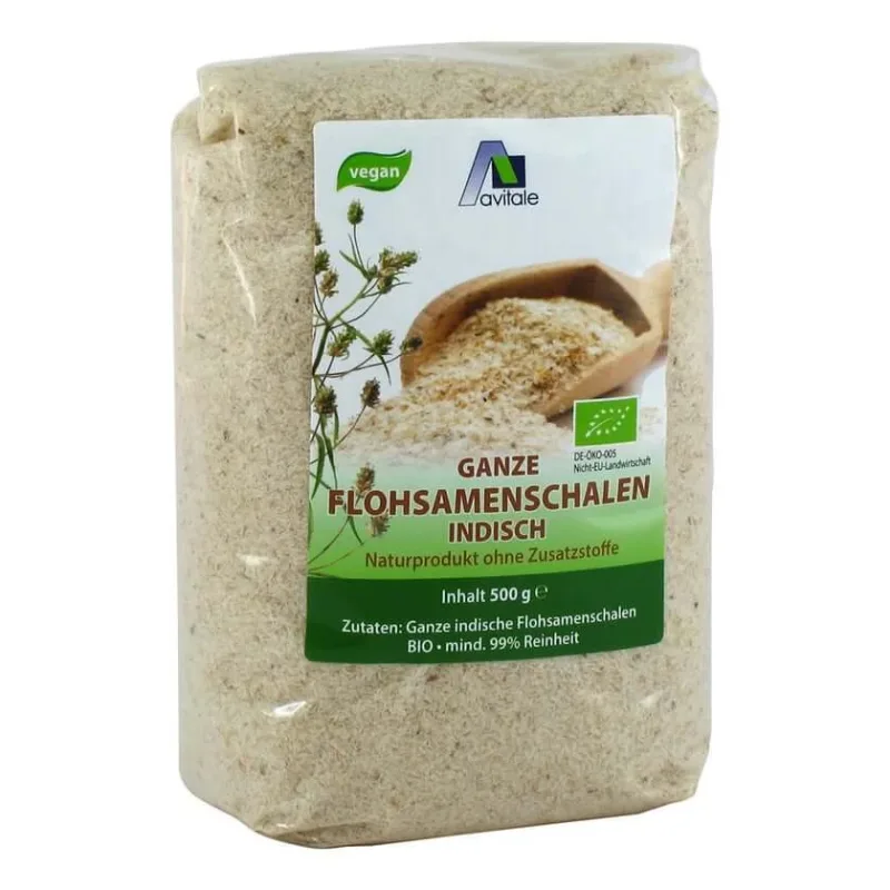 Coji de psyllium Avitale Calitate organică indiană 500 g — preț și oferte