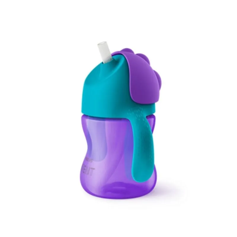 Cana cu pai flexibil Philips Avent, +9 luni, mov, 200 ml, SCF796/02, Philips — preț și oferte