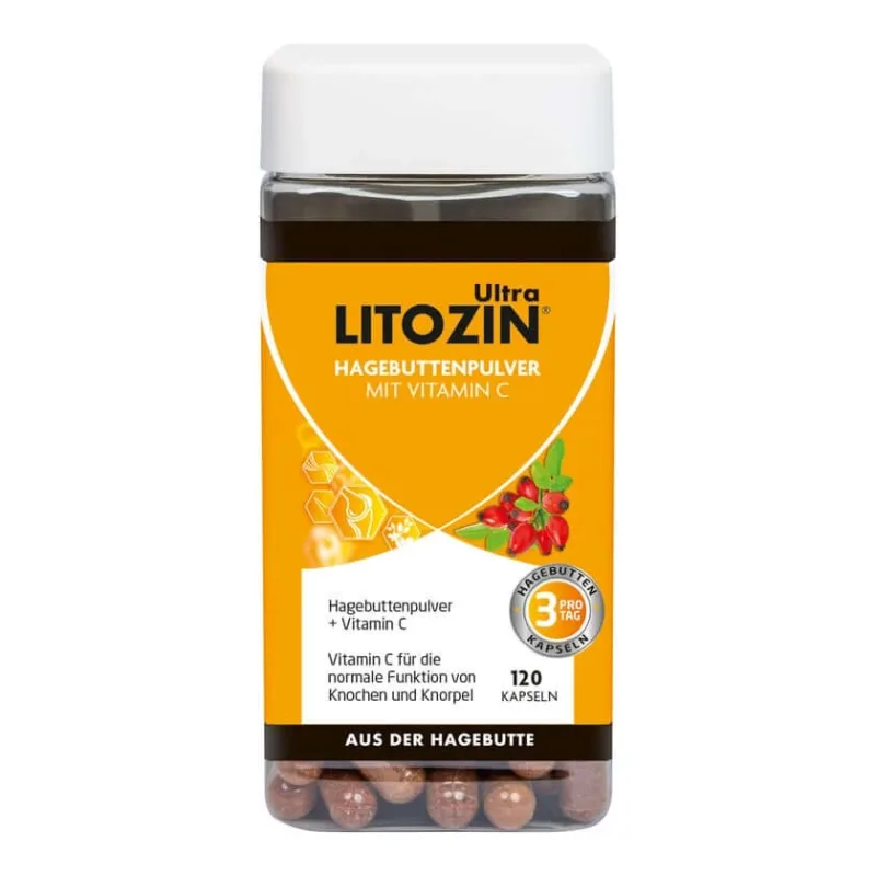 Litozin Ultra Rosehip Powder + Vitamina C 120 Capsule — preț și oferte