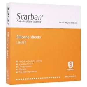 Scarban Pansament siliconic ușor 5x7.5 cm 2 buc
