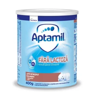 Lapte praf fara lactoza, +0 luni, 400 g, Aptamil