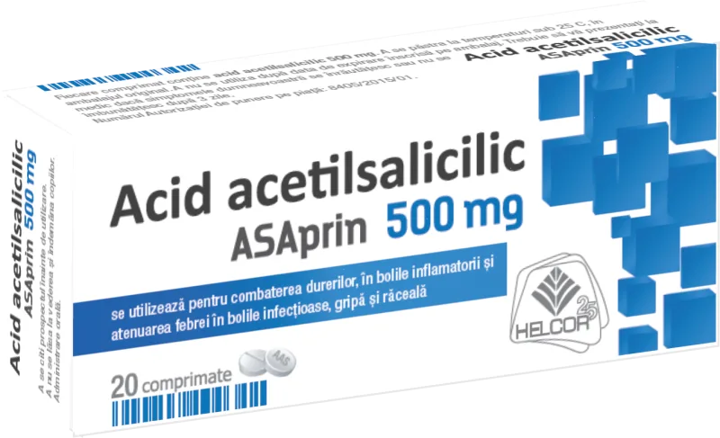 ASAprin 500 mg, Helcor | 20 comprimate — preț și oferte