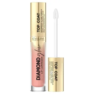 Eveline Cosmetics Top coat pentru buze cu acid hialuronic 13 Peach Fuzz, 4.5 ml