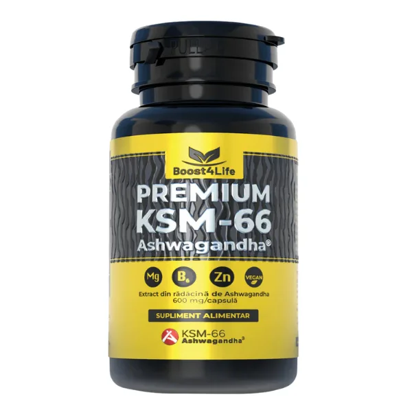 Ashwagandha KSM-66, Boost4Life | 60 capsule — preț și oferte