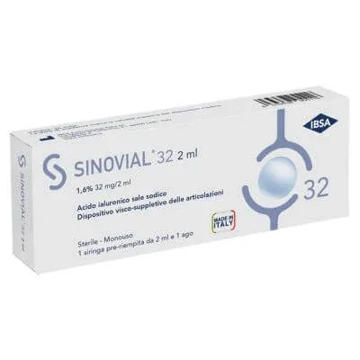 Seringă intraarticulară sinovială 32 acid hialuronic 1,6% 32 mg/2 ml 1 fs + ac calibru 21 1 buc — preț și oferte