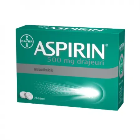 Aspirin 500 mg, Bayer | 20 drajeuri — preț și oferte