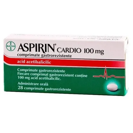Aspirin Cardio 100 mg, Bayer | 28 comprimate — preț și oferte