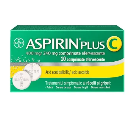 Aspirin Plus C 400 mg/240 mg, Bayer | 10 comprimate efervescente — preț și oferte