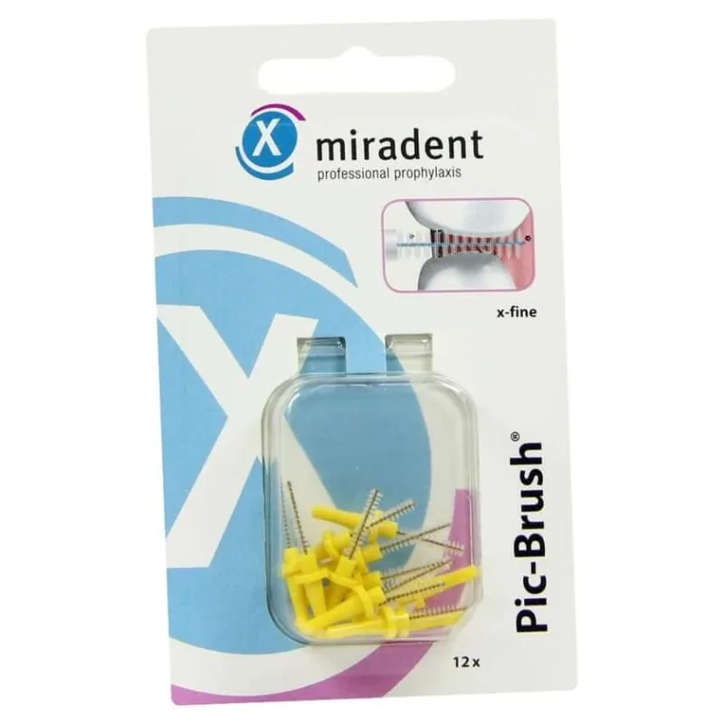 Perii interdentare Miradent Pic-Brush perii de schimb x-fine galben 12 buc. — preț și oferte