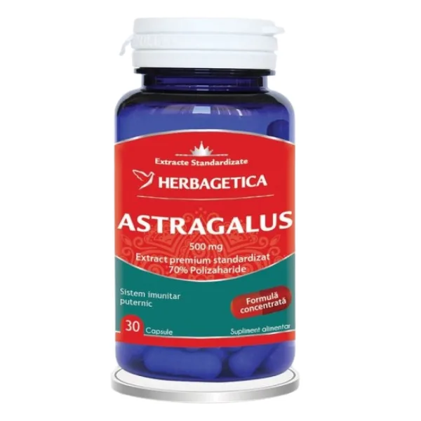 Astragalus 500 mg, Herbagetica | 30 capsule — preț și oferte