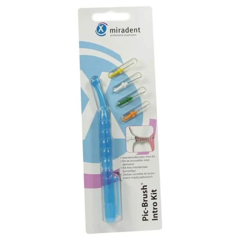 Perii interdentare Miradent Pic-Brush Intro Kit albastru transparent 1 buc — preț și oferte