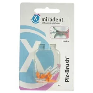 Perii interdentare Miradent Pic-Brush perii de schimb conice portocalii 6 buc. — preț și oferte