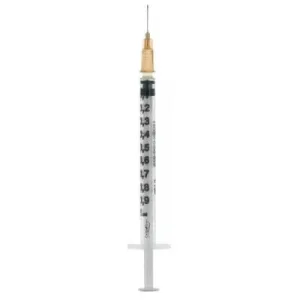 Seringă de insulină extrafină tub 1ml 100 ui ac detașabil 26 gauge 0,45x12 mm 1 buc