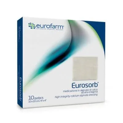 Pansament cu alginat de calciu în compresă de tifon steril Eurosorb 5x5cm 10 bucăți — preț și oferte