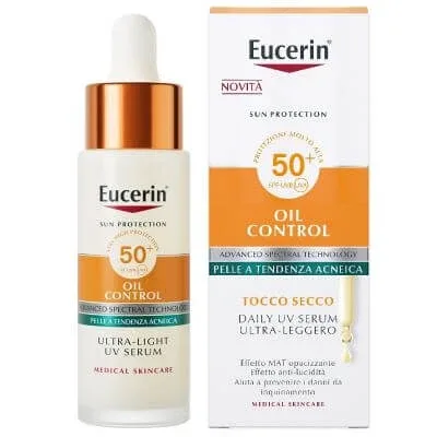 Eucerin esun facial oil control ultra light daily serum spf50+ 30 ml — preț și oferte