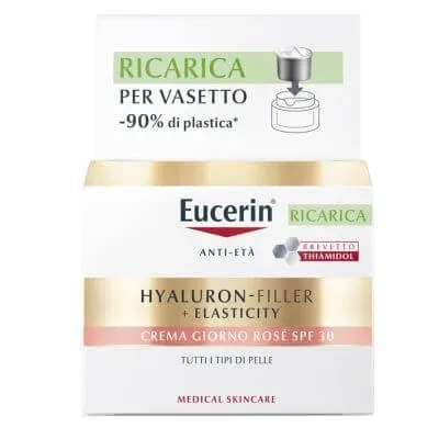 Eucerin hyaluron-filler + elasticitate cremă de zi rose' spf30 refill 50 ml — preț și oferte