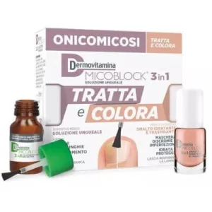 Dermovitamin micoblock 3 în 1 tratează și colorează unghiile soluție 7 ml + lac de unghii respirabil hidratant 5 ml
