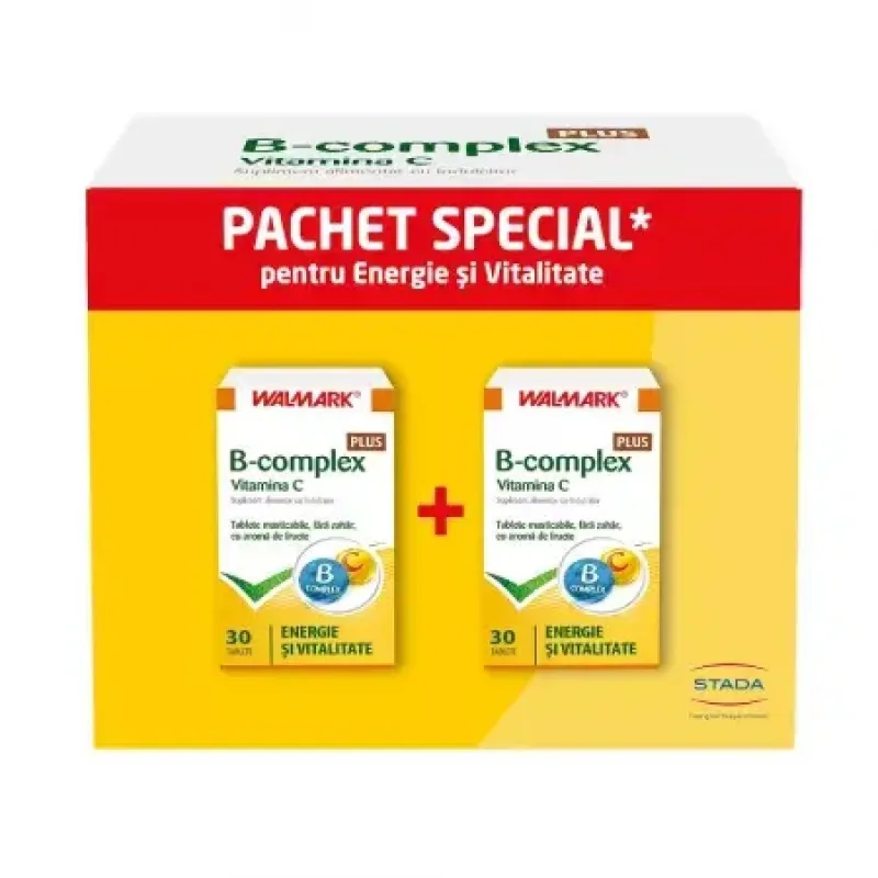 B Complex cu Vitamina C, 1+1 CADOU, Walmark | 60 tablete — preț și oferte
