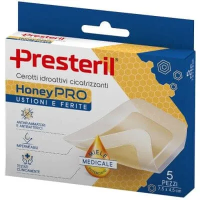 Tencuială hidroactivă de vindecare Presteril honeypro 5x7 cm 5 bucăți — preț și oferte