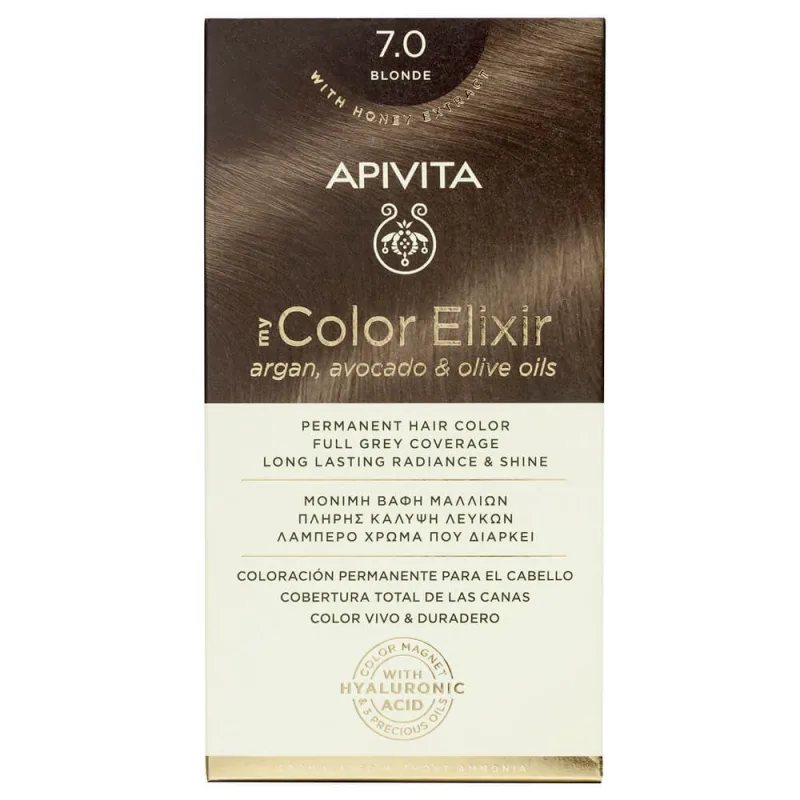 Apivita My Color Elixir Vopsea de păr permanentă N7.0 Blond natural — preț și oferte