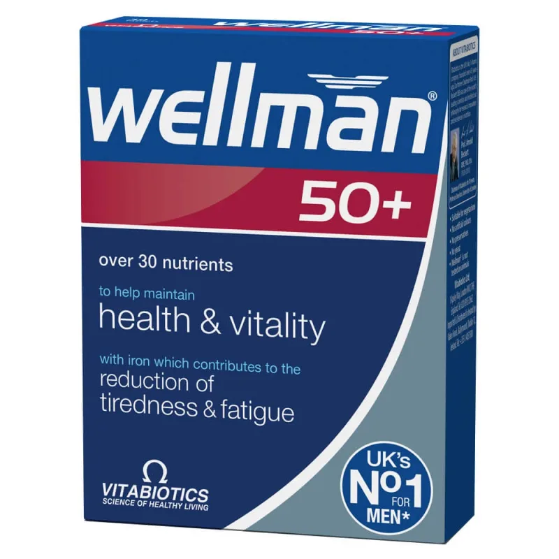 Vitabiotics Wellman 50+ 30 tablete — preț și oferte