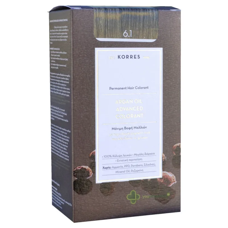 Korres Argan Oil Advanced Colorant N 6.1 Blond închis Sandre — preț și oferte