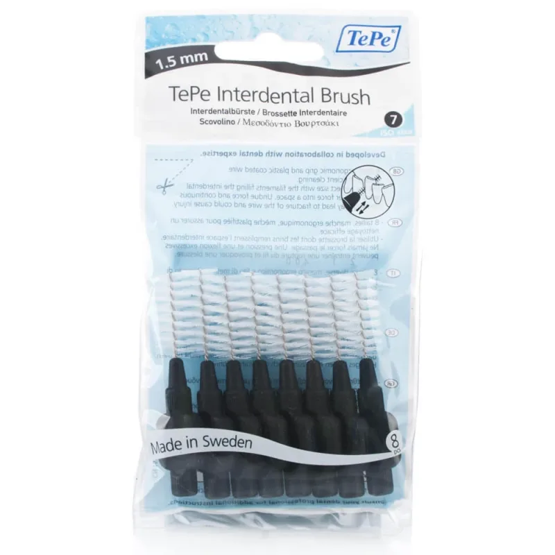 TePe Periuțe pentru dinți mijlocii XX-Large 1,5 mm Negru 8 buc — preț și oferte
