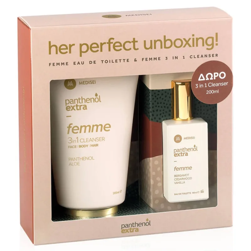 Panthenol Extra Promo Set Femme Eau de Toilette 50ml & FREE Cleanser 3in1 200ml — preț și oferte