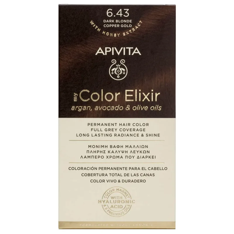Apivita My Color Elixir Permanent Hair Color N6,43 Blond închis cupru miere — preț și oferte