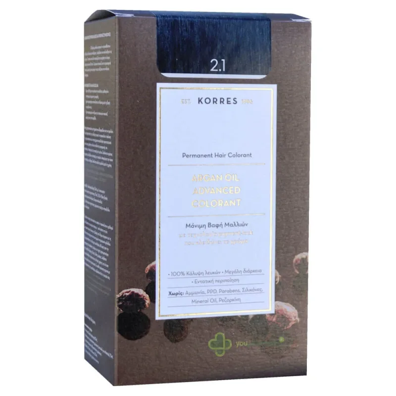 Korres Argan Oil Advanced Colorant N 2.1 Albastru negru — preț și oferte