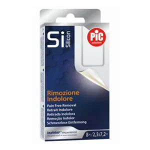 Pic Silicon 2,5x7,2cm 8pcs Steril autoadeziv Painless Removal Gauze