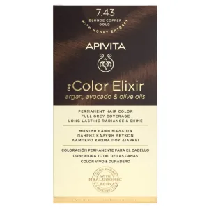 Apivita My Color Elixir Permanent Hair Color N7.43 Blonde Bronze Honey