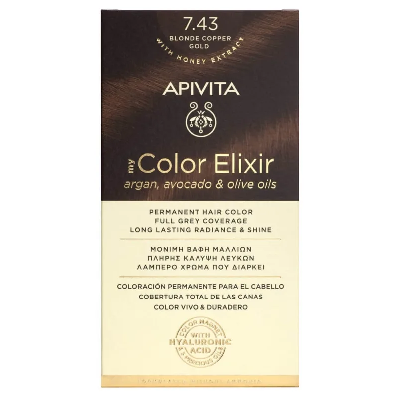 Apivita My Color Elixir Permanent Hair Color N7.43 Blonde Bronze Honey — preț și oferte