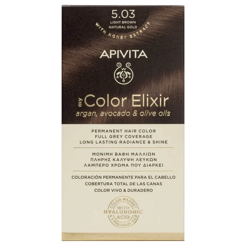 Apivita My Color Elixir Permanent Hair Color N5,03 Miere naturală ușoară de castan — preț și oferte