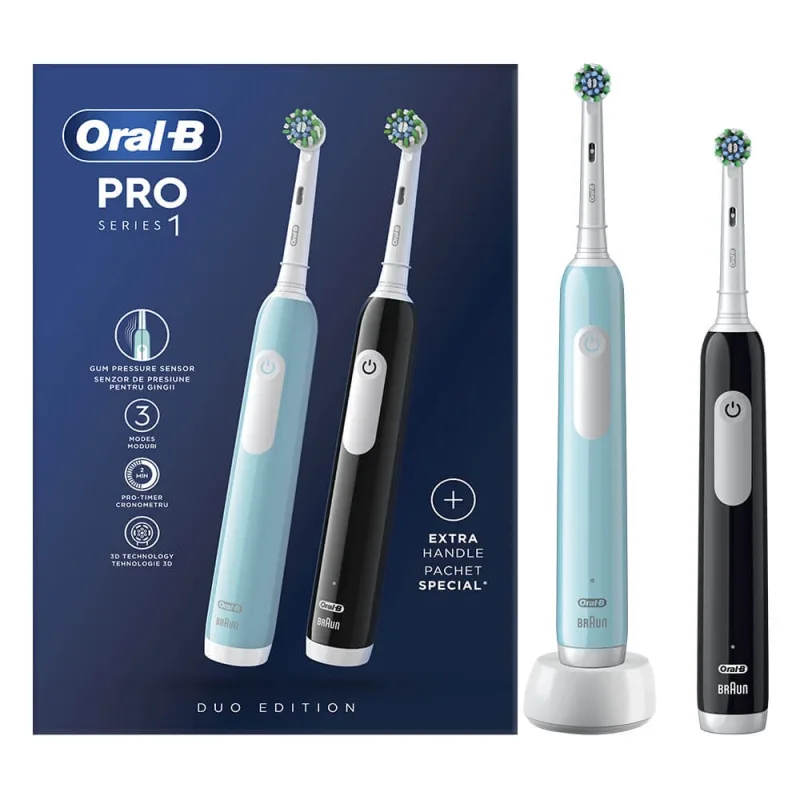 Oral B PRO 1 Black & Blue Duo Edition — preț și oferte