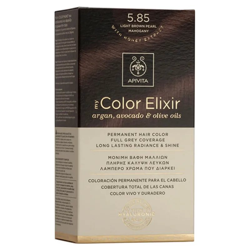 Apivita My Color Elixir Permanent Hair Color N5,85 maro deschis perlat — preț și oferte